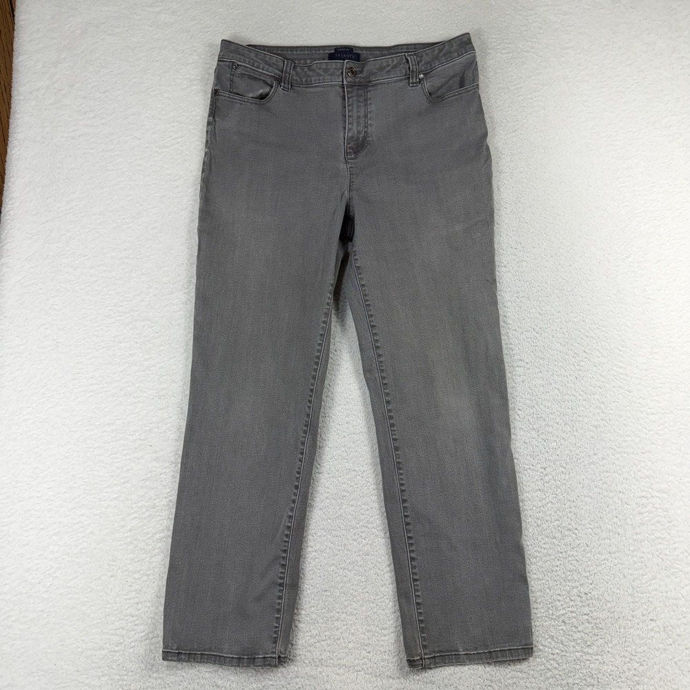 Talbots Signature Jeans Women’s Grey 14 (34x28) Denim Straight Stretch Office